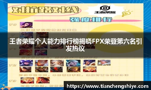 王者荣耀个人能力排行榜揭晓FPX荣登第六名引发热议